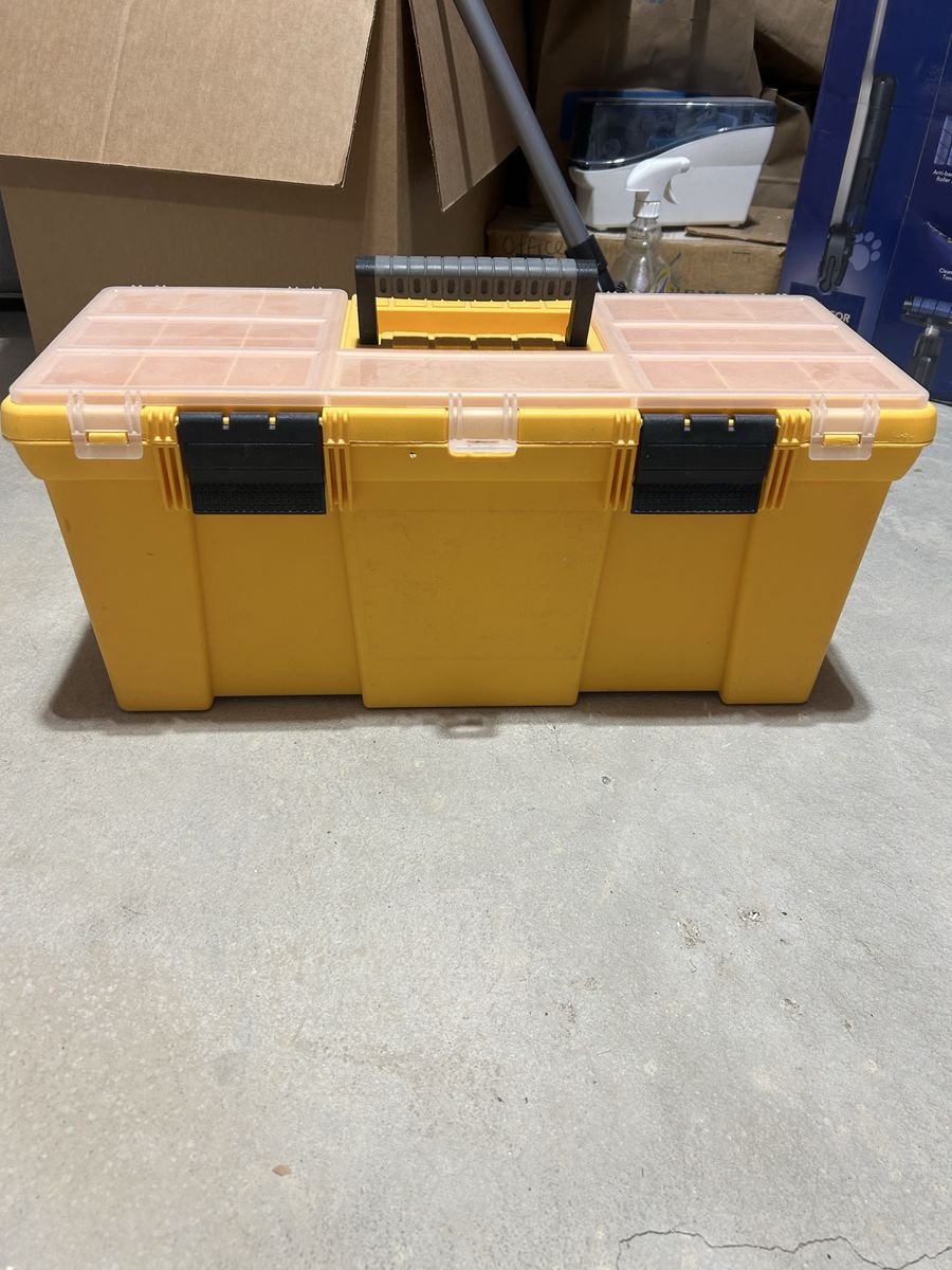 ZAG large yellow heavy duty plastic tool box