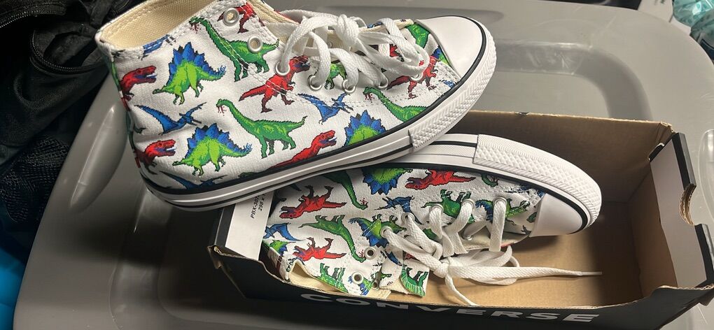 Kids Sz 4 Dinosaur Converse