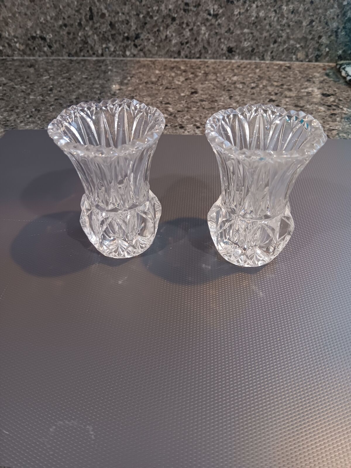 Vintage Lead Cut crystal toothpick holders