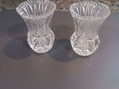 Vintage Lead Cut crystal toothpick holders