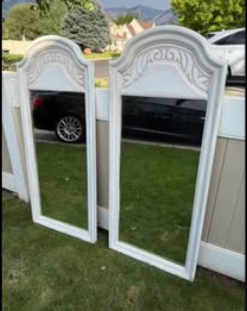 Beautiful Pair of Wooden Painted Mirrors