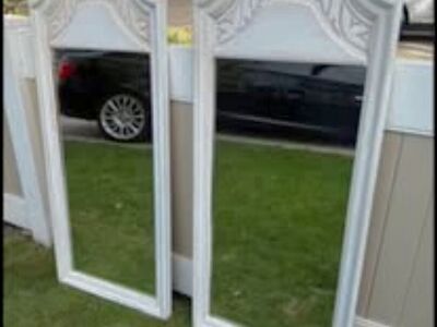 Beautiful Pair of Wooden Painted Mirrors