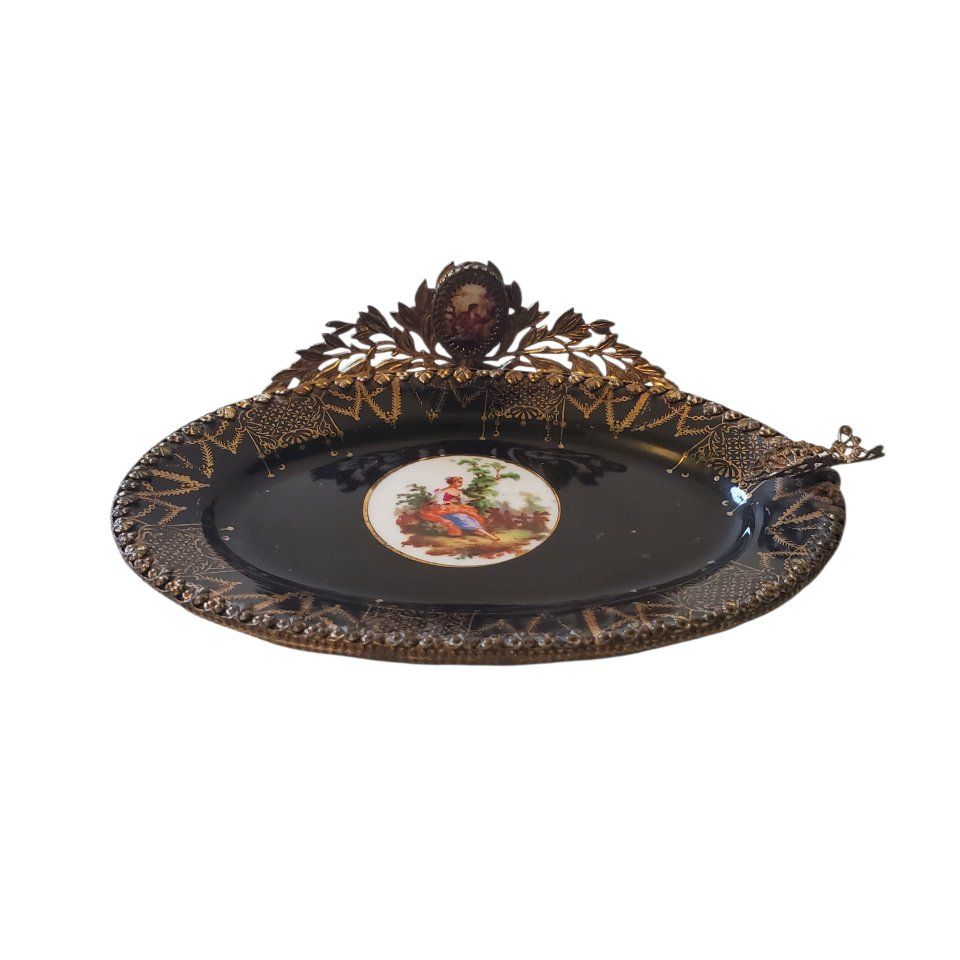 Antique Porcelain + Filigree Ashtray