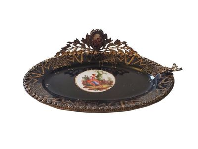 Antique Porcelain + Filigree Ashtray