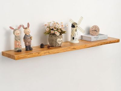 48in Rustic Elm Floating Shelves - Live Edge