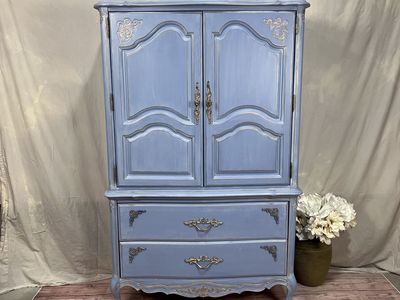 CUSTOM REAL WOOD FRENCH ARMOIRE DRESSER