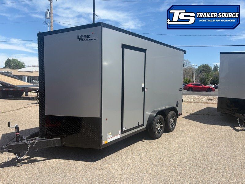 7.5x14 Look Element SE Enclosed Cargo Trailer - 7'0" Interior - 7K GVWR - .080 PolyCor, Alloy Wheels, Black Out Package, Rear