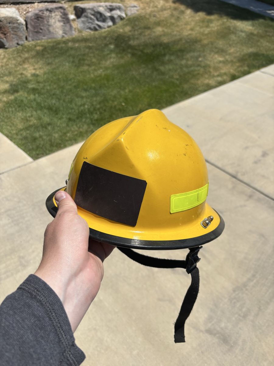Yellow Firefighter Helmet Fireman's Hard Hat Used
