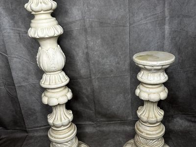 Pedestal Candle Holders Set – Ornate Decor