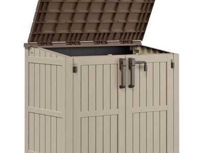 Outdoor Resin Storage Shed Cabinet with Top Lid & Front Doors (49.8" x 27.2" x 42.9")