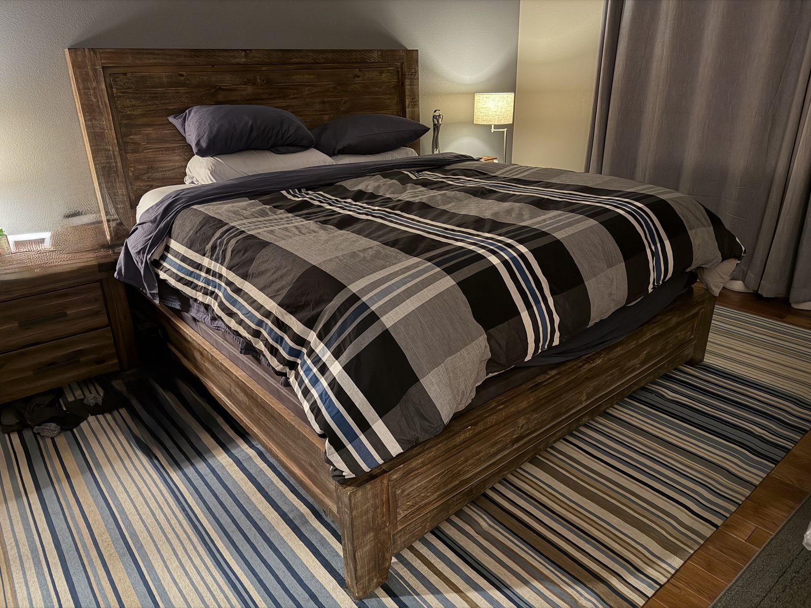 King Size Bed Frame Rustic Hardwood