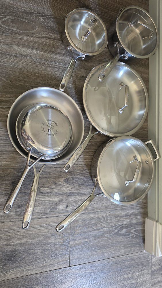 Henckels Stainless Steel Cookware Set Pots and Pans with Lids (6 items)