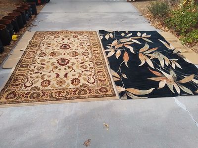 2 rugs/carpets $22 to $40 each or $50 for both. Brown Floral Rug 5x7 100% durable olefin fibers