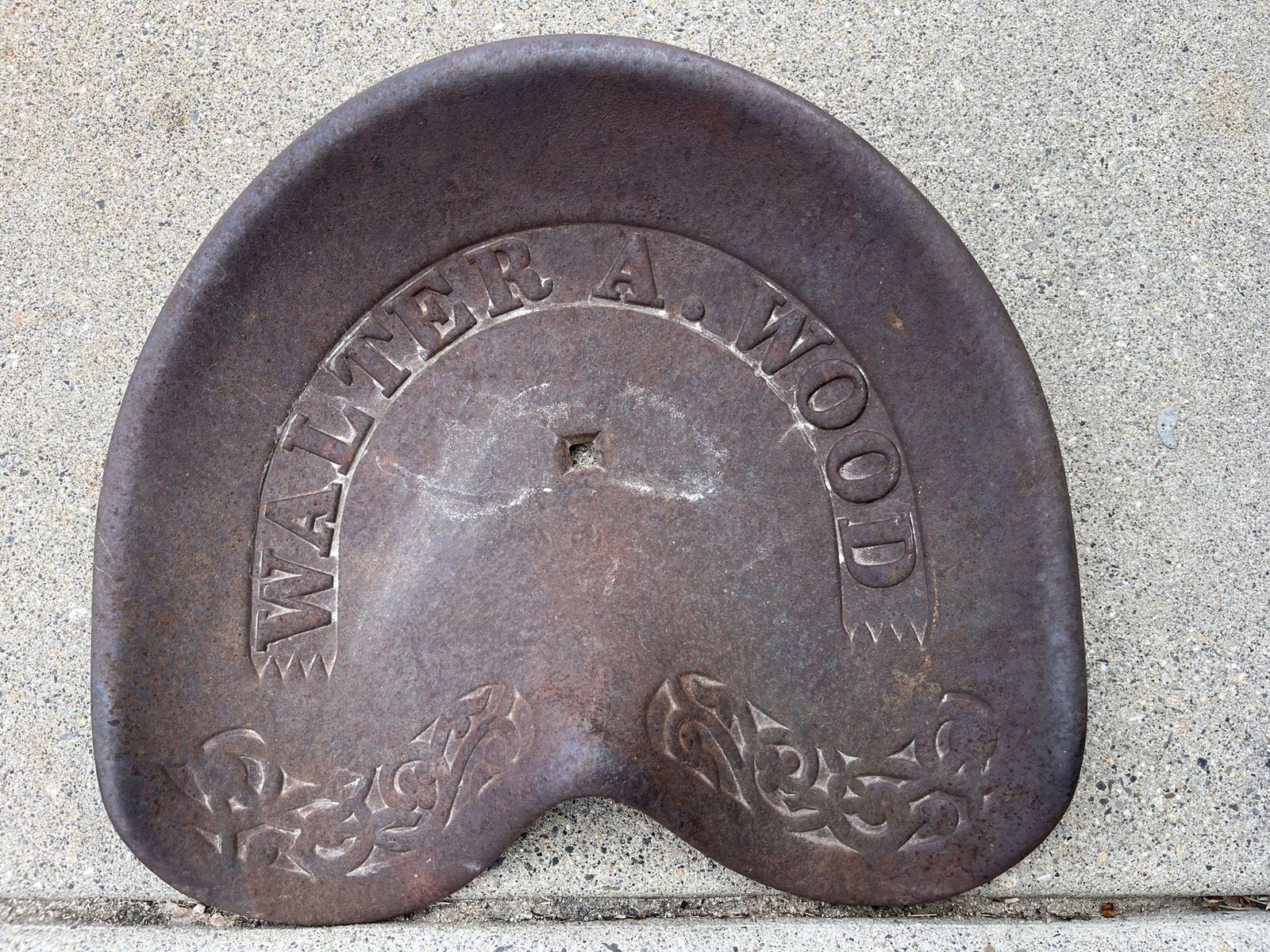 Water A Wood  Embossed  Cast Iron Implement,tractor,buggy etc. seat