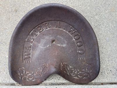 Water A Wood Embossed Cast Iron Implement,tractor,buggy etc. seat