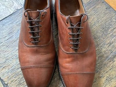 Allen Edmonds Cap Toe Leather Shoes, Mens 10E, Good, Originally $200