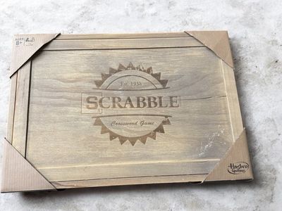 NEW Scrabbel word game in wood box