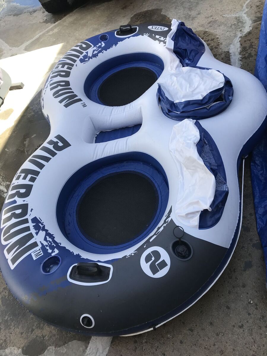 Two person River run float tube with built-in cooler