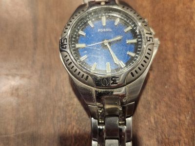 Fossil Men's Stainless Steel Wristwatch with Blue Dial