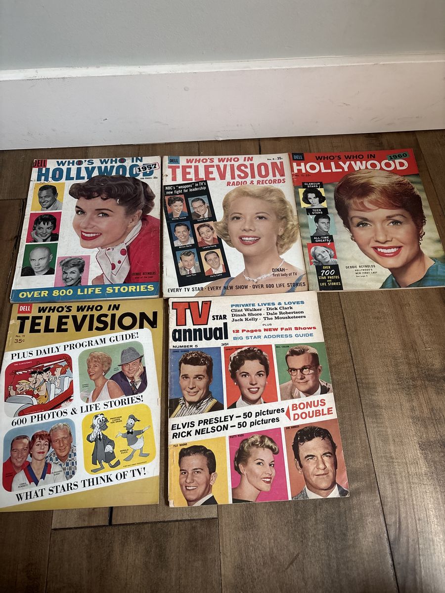 Five vintage magazines from Hollywood and televisi