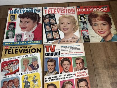 Five vintage magazines from Hollywood and televisi