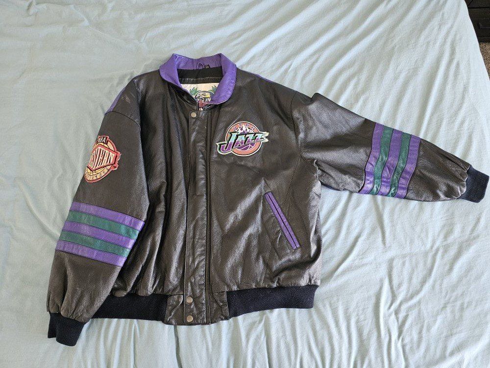 Leather Utah Jazz Jacket