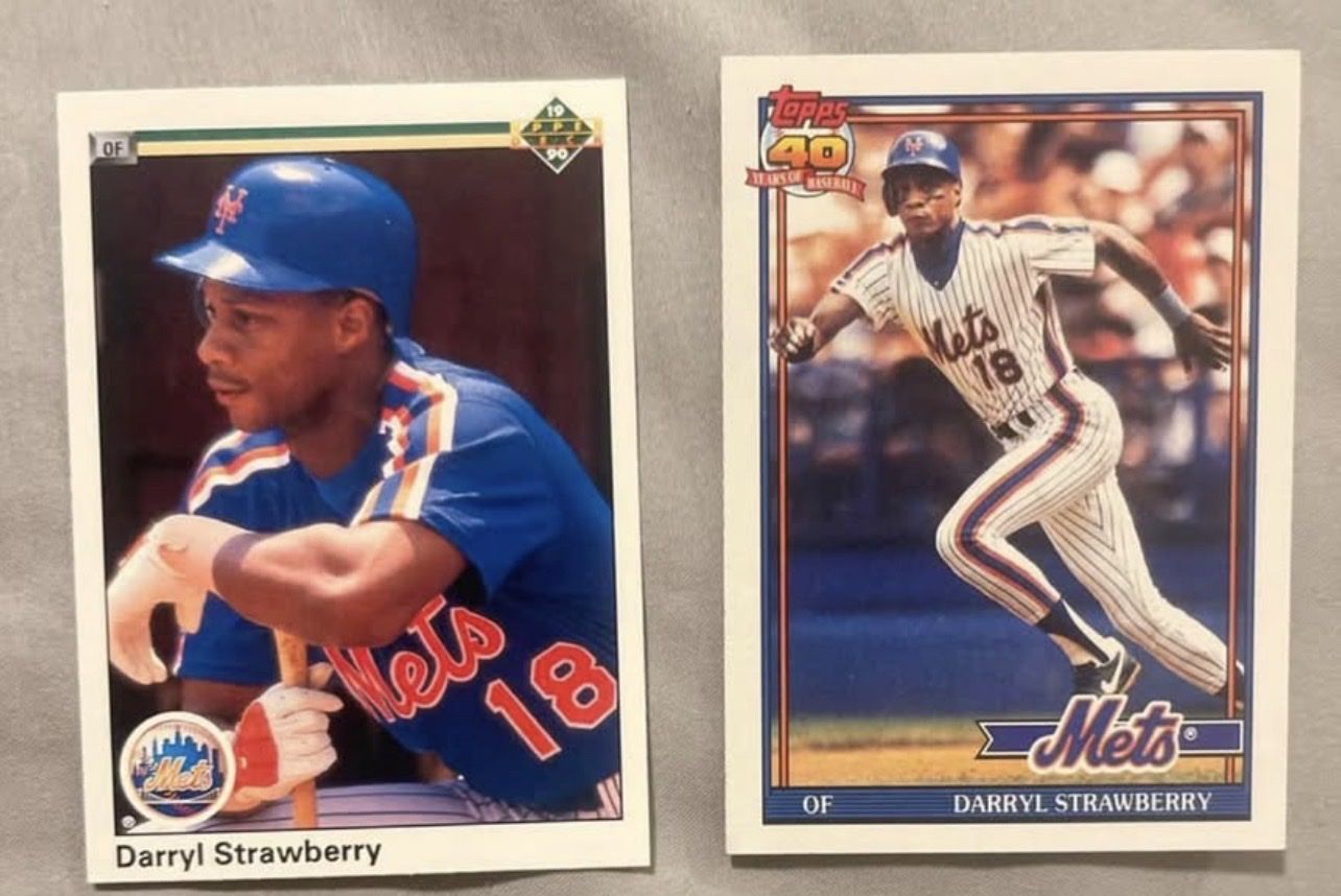 2 Darryl Strawberry Cards from 1990 & 1991