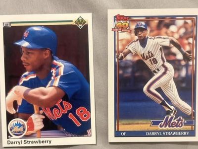 2 Darryl Strawberry Cards from 1990 & 1991