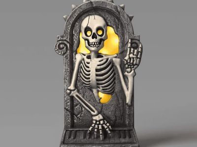 Halloween Rocker Rock Skeleton Punk Blow Mold Tombstone Graveyard Cemetery Home Decor Decoration Prop