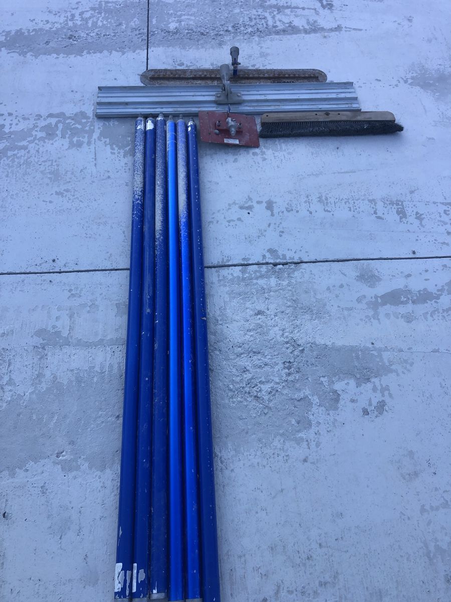 Concrete Finishing Tools Set with Bull Float, Handles, and Broom