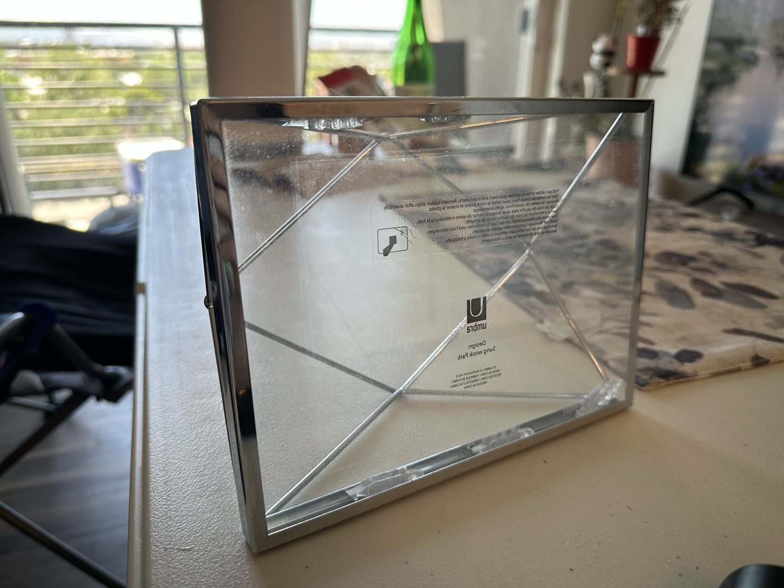 Umbra Prisma Chrome 5x7 Photo Frame - Unique Geometric 3D Design, Used