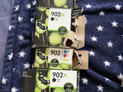 6 - NEW/NEVER USED HP 902 BLACK PRINTER CARTRIDGES