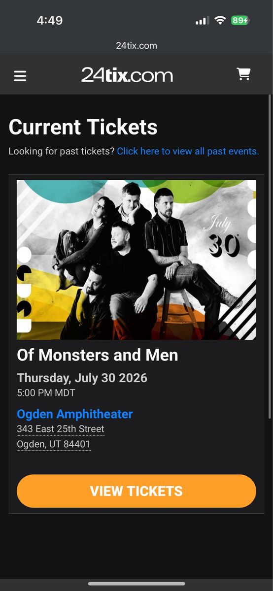 Of Monsters and Men Concert Ticket - Ogden Amphitheater - July 30, 2026 at 5:00 PM MDT