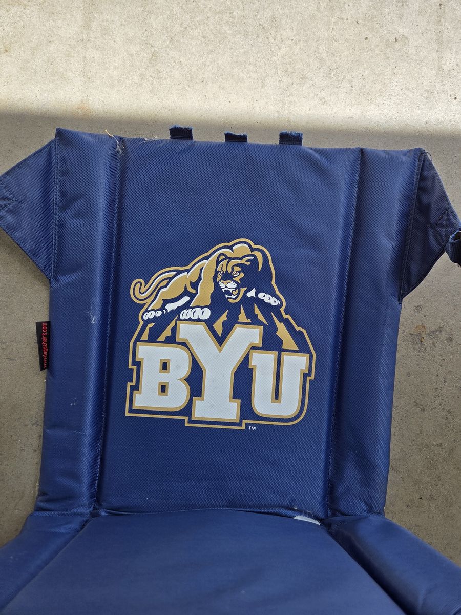 BYU Stadium Seat Cushion Blue Padded Bleacher Chair for Games & Events
