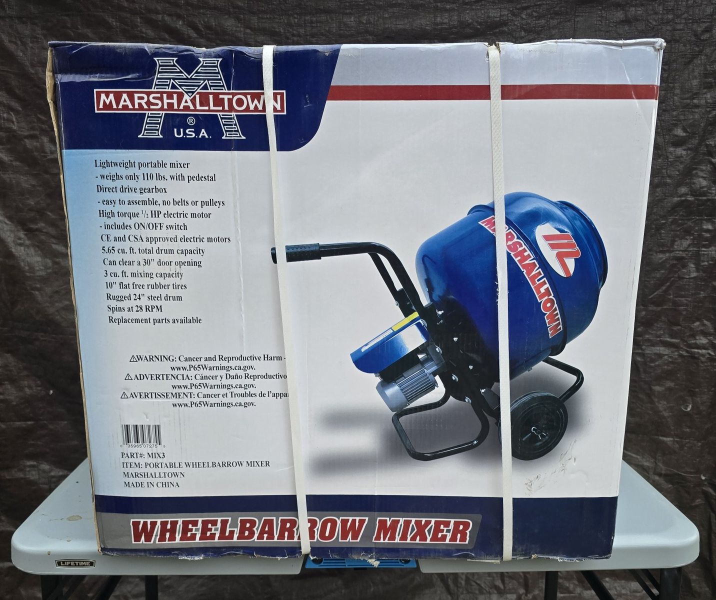 Marshalltown 0.5 HP Concrete Mixer