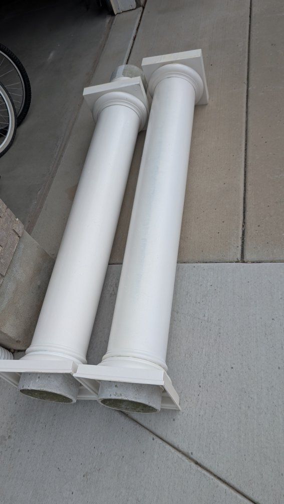 Pair of White Architectural Columns - Decorative Interior/Exterior Pillars