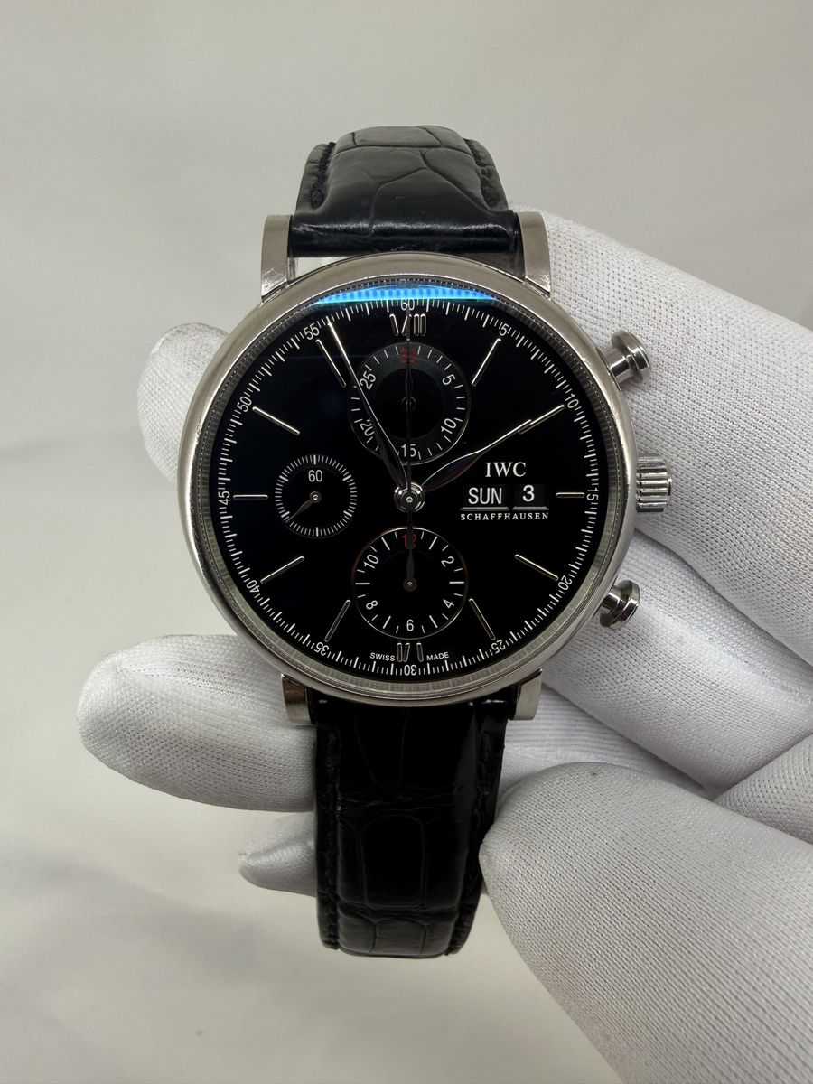 IWC Portofino Chronograph 42mm Black Day-Date Dial Ref. IW391008 / IW391029