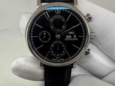 IWC Portofino Chronograph 42mm Black Day-Date Dial Ref. IW391008 / IW391029