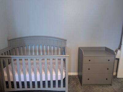 Crib, Mattress and Dresser (Changing Frame)