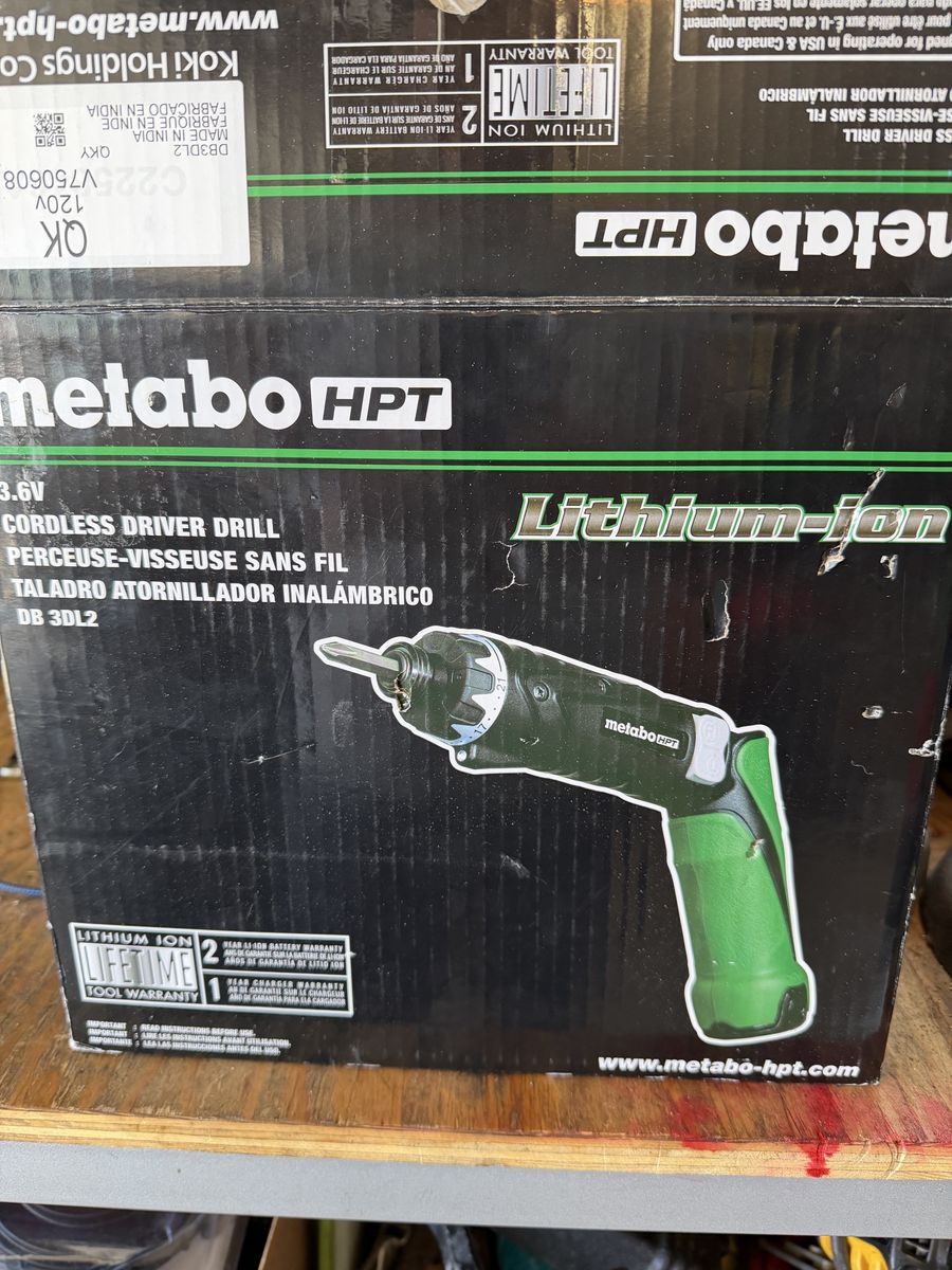 Metabo HPT DB3DL2 3.6V Lithium-Ion Cordless Driver Drill w/ 2x Batteries