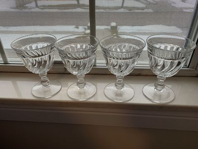 Fostoria Colony vintage water goblets clear glass 5 available