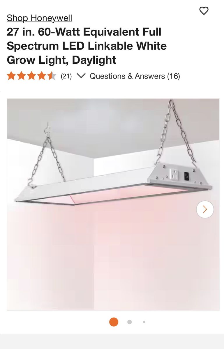 Honeywell 60W LED Full Spectrum Grow Light - New in Box