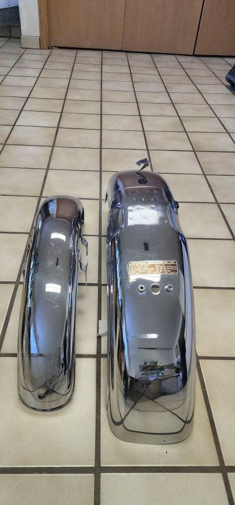 Honda CB350 Chrome Front & Rear Fenders - Vintage Motorcycle Parts