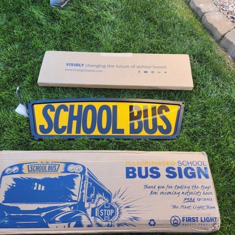 First Light School Bus Sign