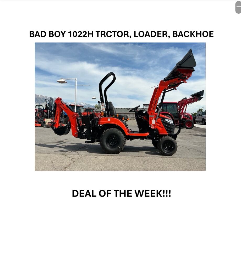 Bad Boy 1022H Tractor DEAL OF THE WEEK!
