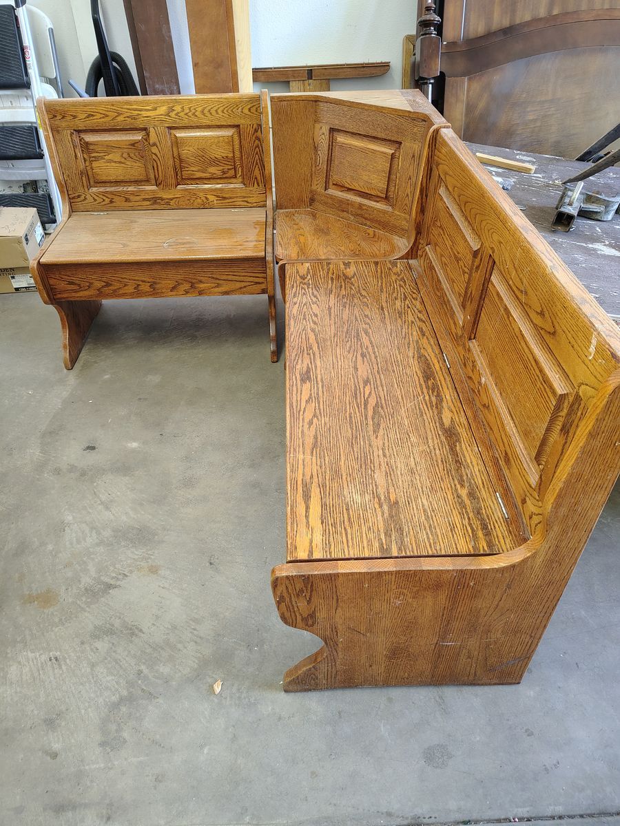 Corner benches and table solid oak