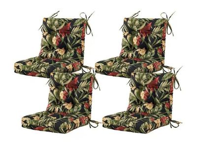 SET OF 4 OUTDOOR PATIO CUSHIONS – 20” X 20” TUFTED TIE-ON