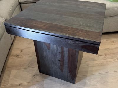 2 Modern Wooden Square Accent Table with Unique Grain Finish