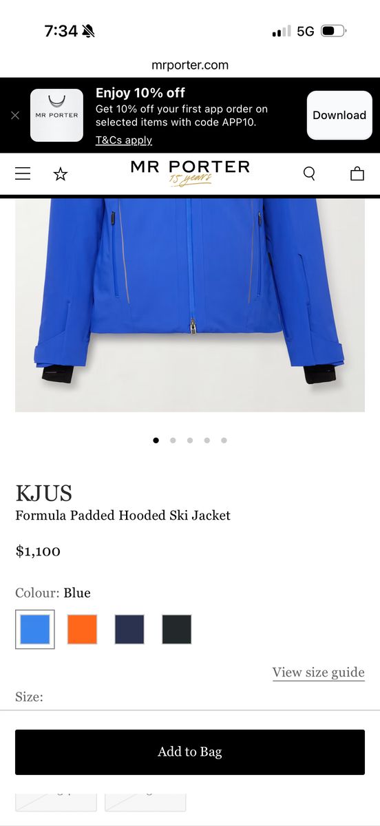 Blue Kjus Men's Medium Ski Jacket