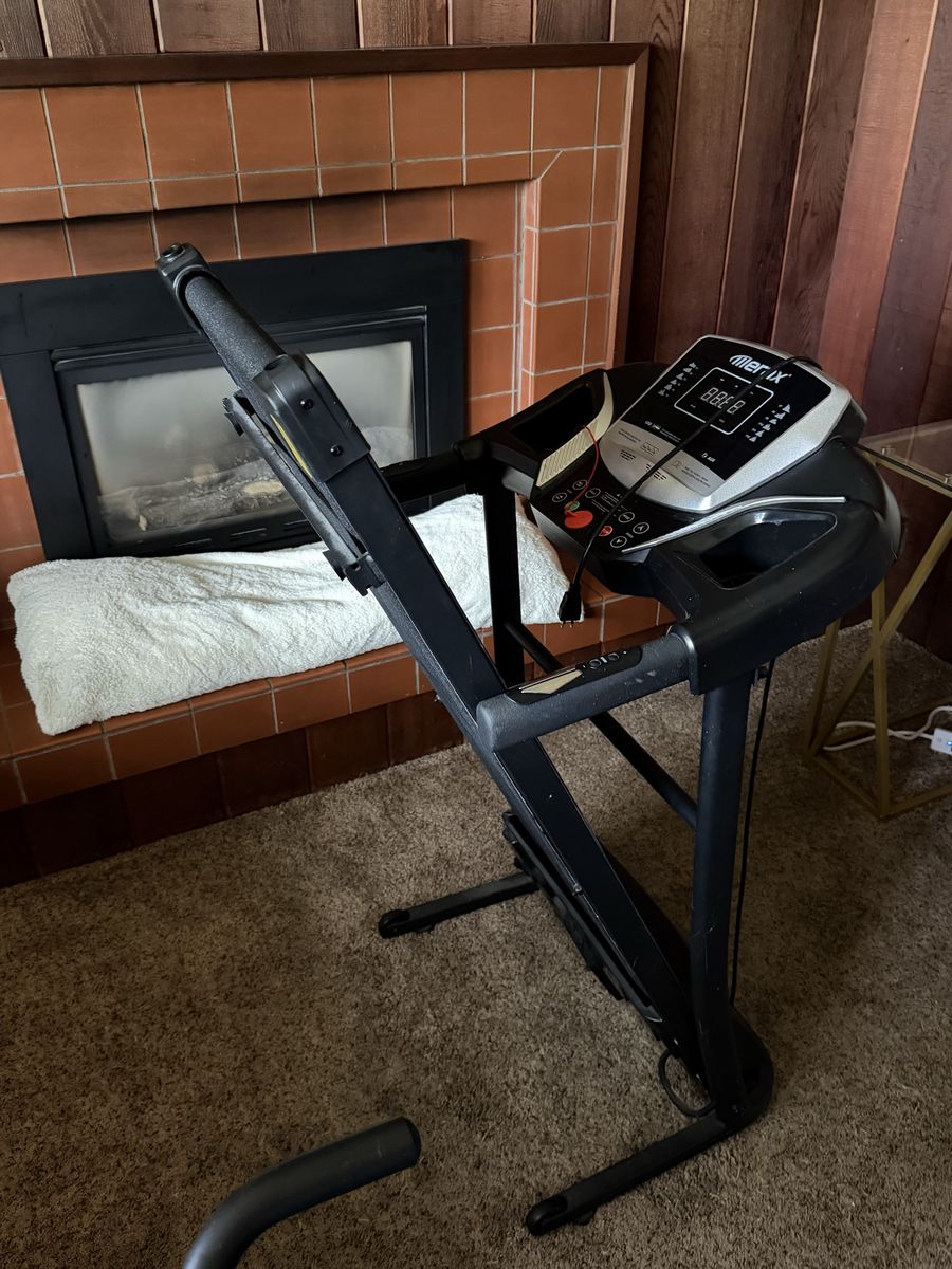Merax Folding Treadmill with LED Display, USB & AUX Inputs, Compact Home Gym Exercise Machine